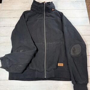 Jeep Full Zip Jacket Men’s Black Fleece Lined High Neck Casual Outerwear Size L